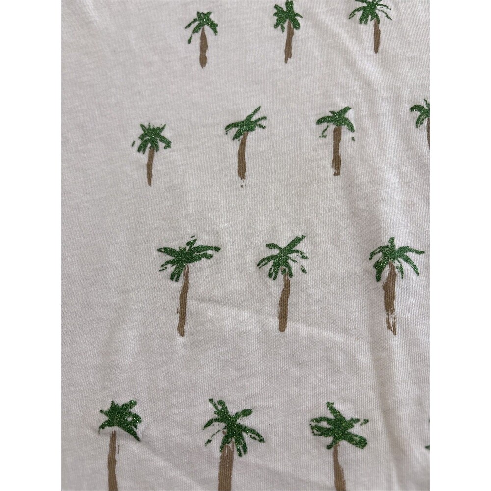 Limited Edition J. Crew Collector Tees Size L Glitter Palm Trees Women Beach - Picture 4 of 7